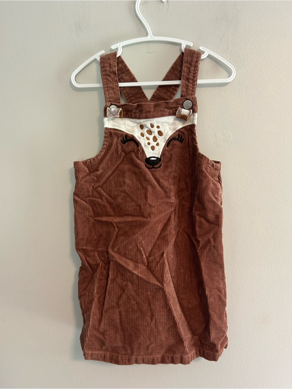 The children’s place 4t brown Corduroy Deer overall style dress